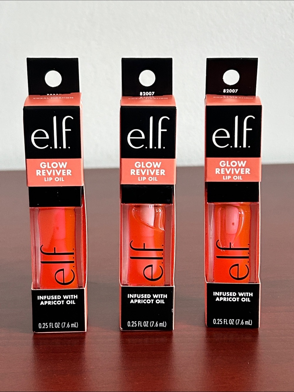 3x e.l.f. Glow Reviver Lip Oil 7.6ml-coral fixation
